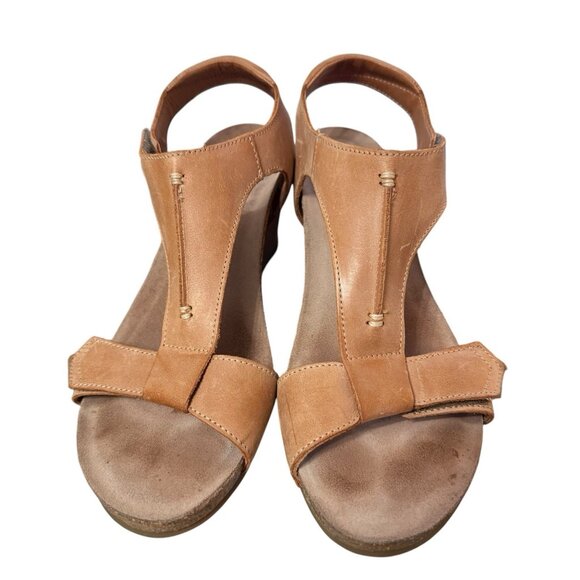 Taos Sheila Tan Open Toe Hook & Loop Strap Sandal Size EU39 US 8-8.5 - Picture 6 of 11